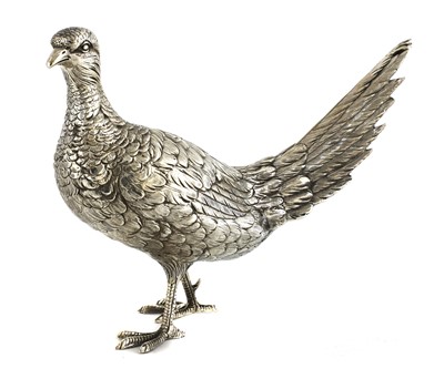 Lot 831 - An Edwardian silver model of a hen pheasant