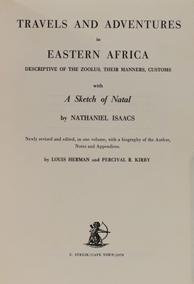 Lot 296 - 1- Isaacs, Nathaniel: Travels and Adventure in Eastern Africa