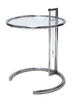 Lot 225 - An adjustable chrome side table