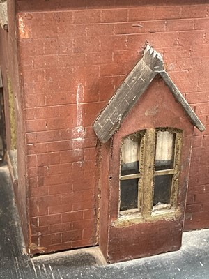 Lot 351 - A wooden model of a red brick villa