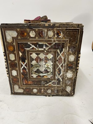 Lot 959 - An Ottoman tortoiseshell and mother-of-pearl inlaid table cabinet