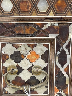 Lot 959 - An Ottoman tortoiseshell and mother-of-pearl inlaid table cabinet