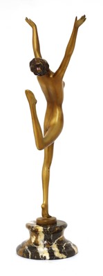 Lot 221 - An Art Deco gilt metal figure of a nude dancer