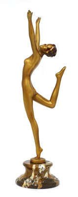 Lot 221 - An Art Deco gilt metal figure of a nude dancer