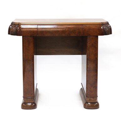 Lot 158 - An Art Deco walnut console table