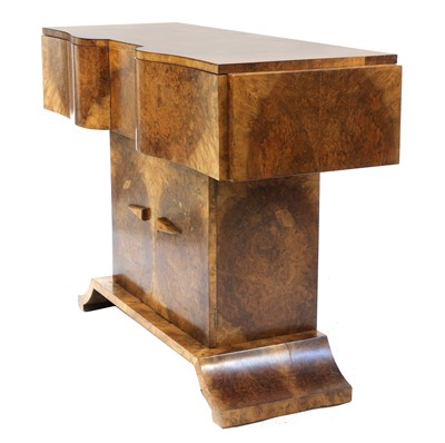 Lot 170 - An Art Deco burr walnut console table