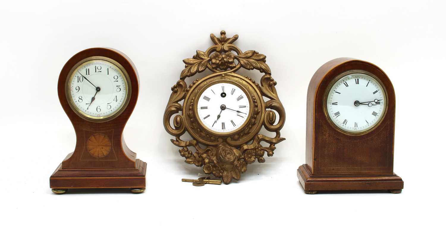 Lot 60 - An Edwardian inlaid mantle clock