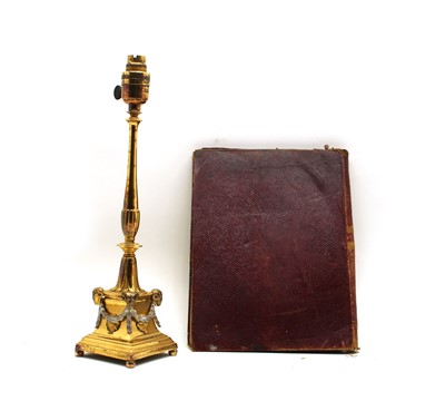 Lot 53 - A gilded table lamp in the Classical Adam style