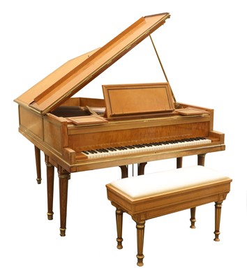 Lot 305 - A satinwood veneered grand piano