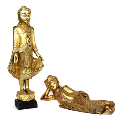 Lot 526 - TWO LANNA-STYLE CARVED BUDDHAS