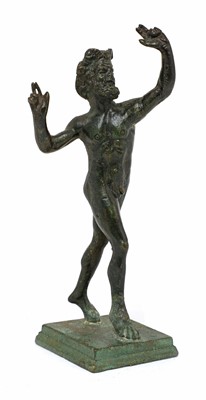 Lot 357 - A small grand tour type bronze figure of a dancing faun