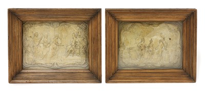 Lot 358 - A pair of grand tour bas relief panels