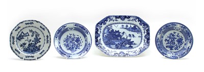 Lot 72 - Seven 19th century Chinese blue and white porcelain plates