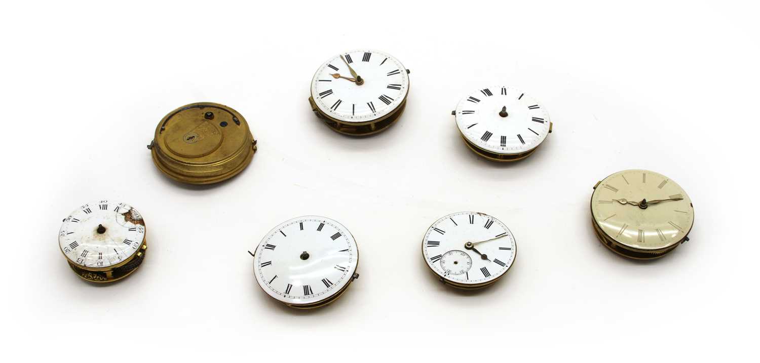 Lot 113 - Fourteen 18th and 19th century pocket watch movements