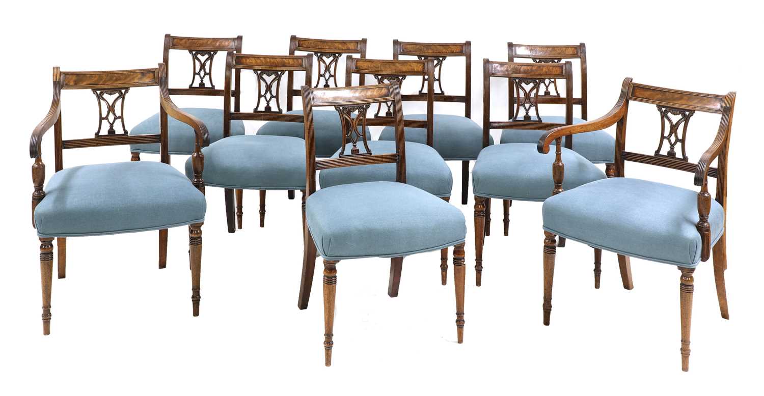 Lot 368 - A set of ten Regency mahogany dining chairs