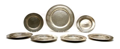 Lot 125 - A set of six pewter plates
