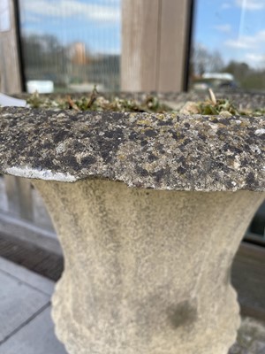 Lot 382 - A pair of composite stone campana garden urns