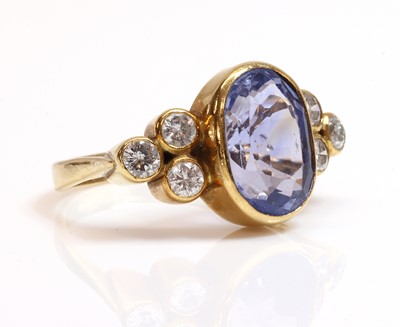 Lot 297 - An 18ct gold single stone sapphire ring