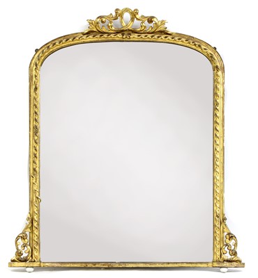 Lot 373 - A gilt-framed overmantel mirror
