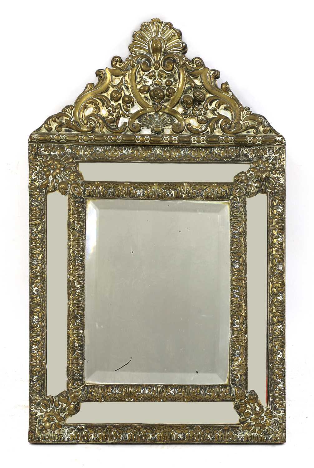 Lot 83 - A Flemish brass mirror
