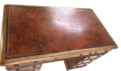 Lot 275 - A mahogany twin-pedestal desk