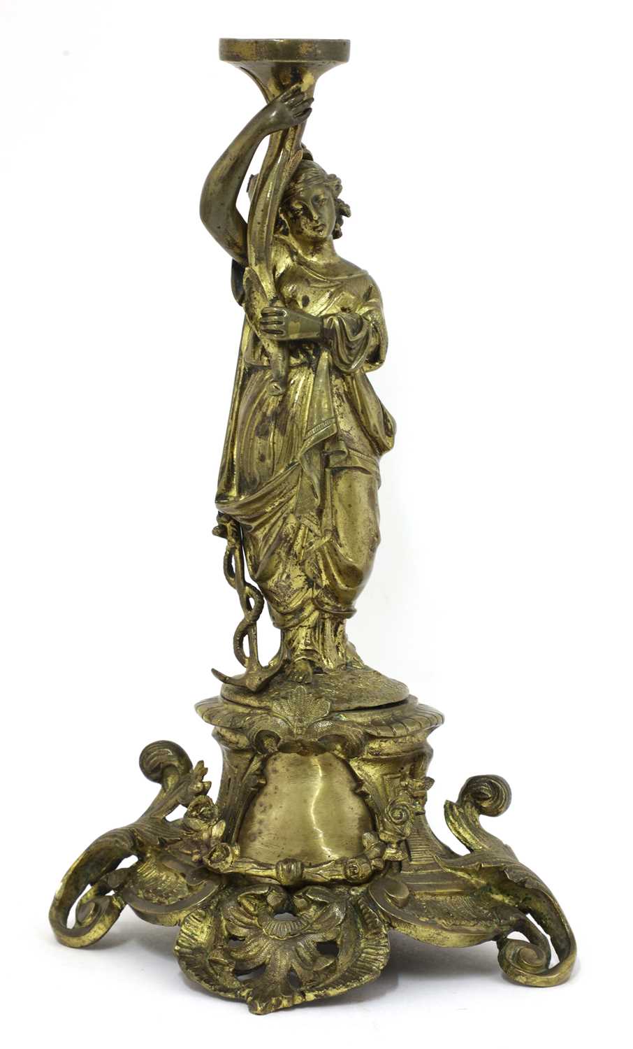 Lot 130 - A gilt-bronze figural lamp base