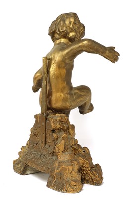 Lot 173 - A carved giltwood figure of a putto