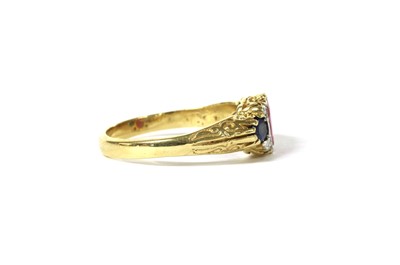 Lot 117 - An 18ct gold ruby, sapphire and diamond ring