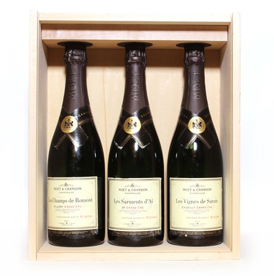 Lot 17 - Moet & Chandon, Epernay, La Trilogie des Grand Crus, three bottles in total (OWC)