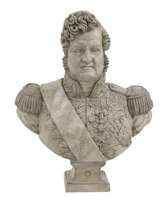 Lot 856 - A composition bust of Louis-Philippe, King of the French