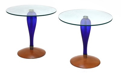 Lot 662 - A pair of contemporary glass side tables
