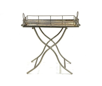 Lot 268 - A modern mirrored tray on stand