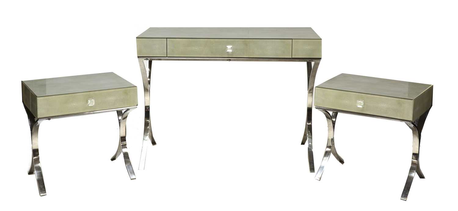 Lot 460 - A contemporary faux shagreen dressing table