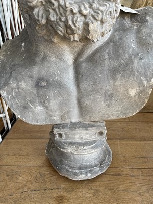 Lot 395 - After the antique, a massive plaster bust of Herakles