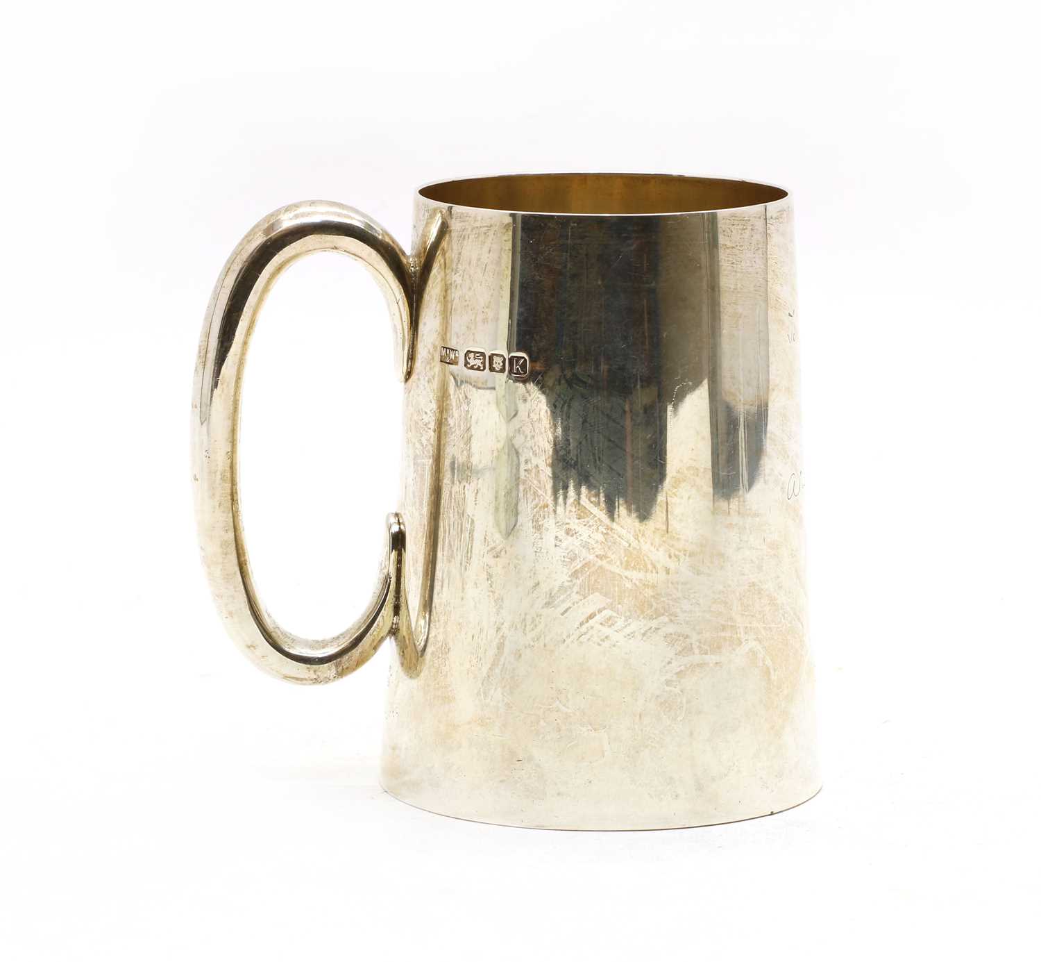 Lot 2 - A modern silver beer mug by Mappin & Webb,