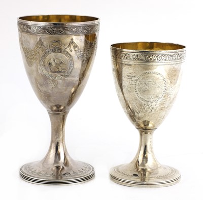 Lot 808 - A George III silver goblet, and another similar (2)