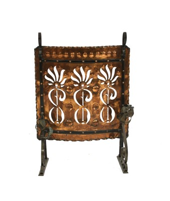 Lot 244 - An Arts and Crafts copper and wrought iron firescreen