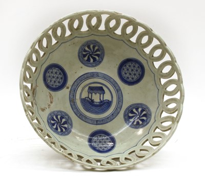 Lot 97 - A Chinese porcelain pierced bowl
