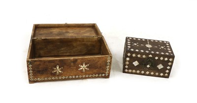 Lot 157 - A small hardwood and bone-inlaid chest