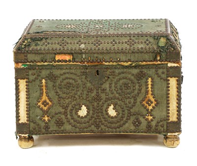 Lot 946 - A small studded and cloth-bound chest