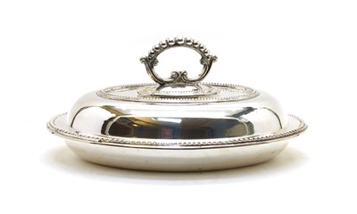 Lot 3 - An oval silver entree dish and cover