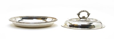 Lot 3 - An oval silver entree dish and cover