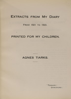 Lot 200 - Tiarks, Agnes (1840-1923)