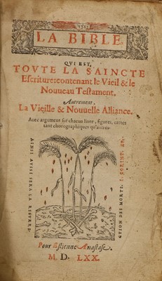 Lot 184 - 1570 BIBLE IN FRENCH