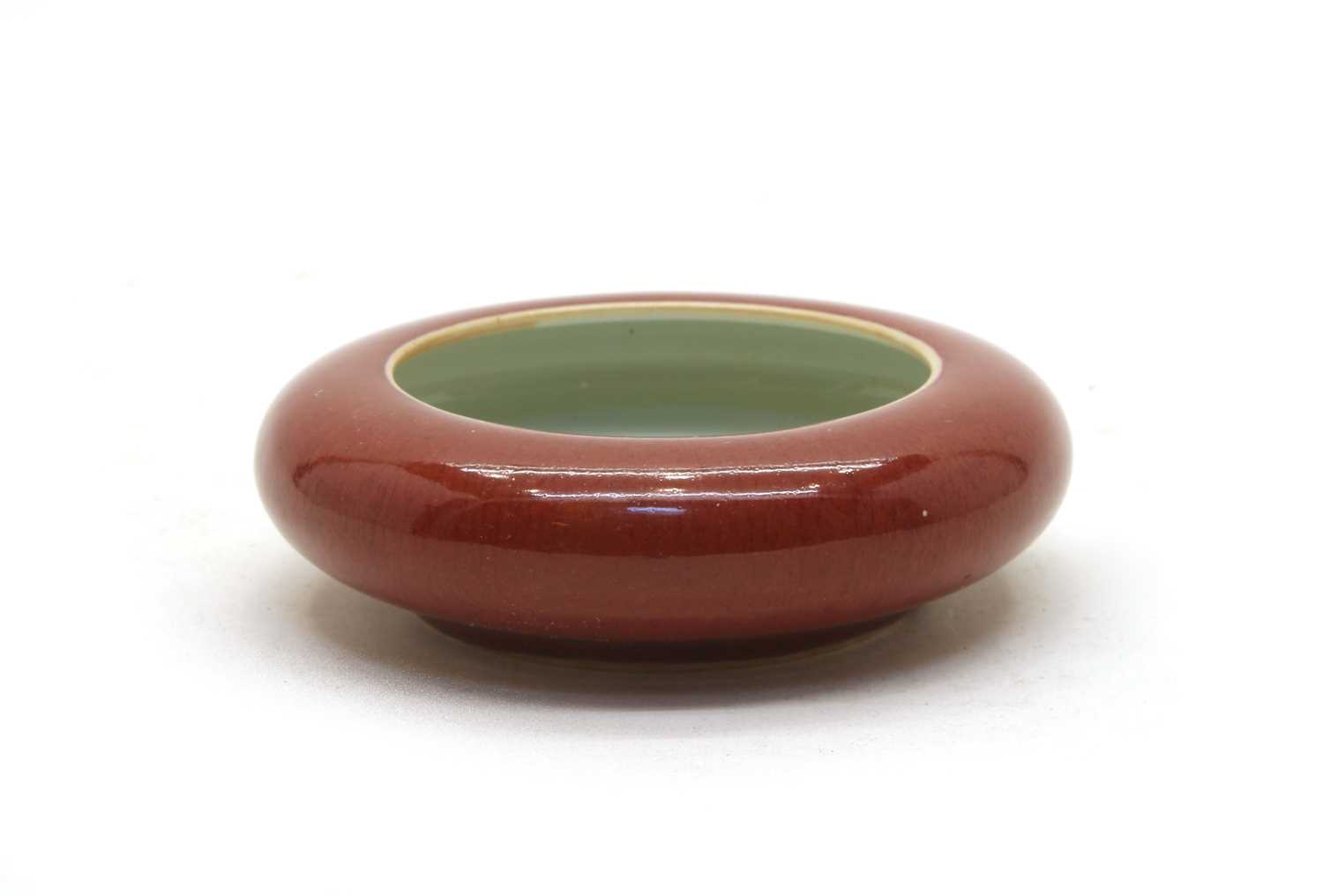 Lot 110 - A Chinese red-glazed brush washer