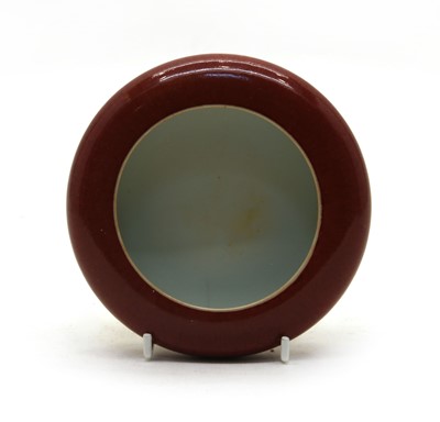Lot 110 - A Chinese red-glazed brush washer