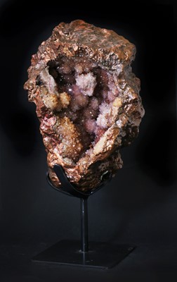Lot 480 - COPPER-COATED RED AMETHYST GEODE