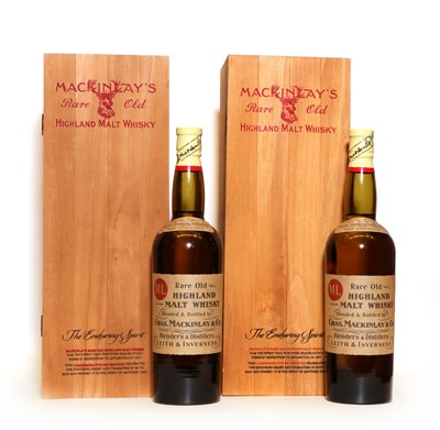 Lot 217 - Mackinlays, The Enduring Spirit, Rare Old Highland Malt Whisky, two bottles in replica wooden cases