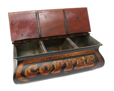 Lot 577 - A TOLEWORK COFFEE CADDY