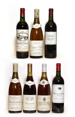 Lot 135 - Corton Charlemagne, Grand Cru, Pierre Bitouzet, 1990, one bottle and six various others